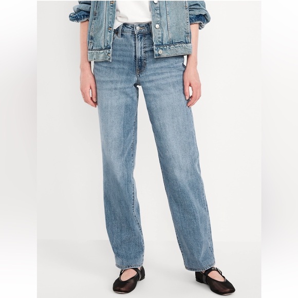 NWT Old Navy High-Waisted OG Loose Jeans Medium Wash Size 4Petite - Picture 1 of 14